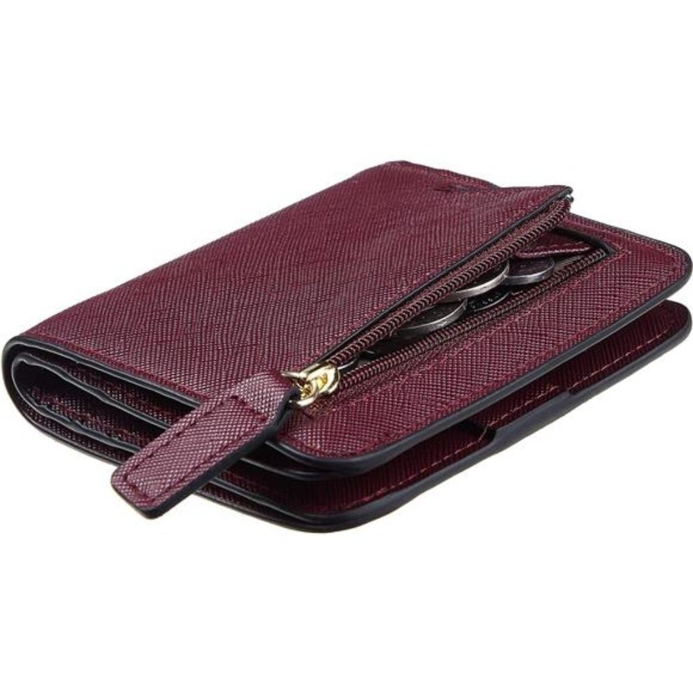 Womens Rfid Blocking Small Compact Bifold Luxury Genuine Leather Pocket Wallet